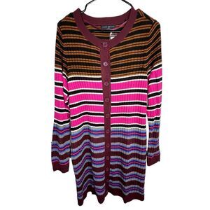 NWT Lane Bryant Colorful Striped Button Up Long Sleeve Cardigan